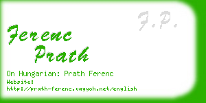 ferenc prath business card